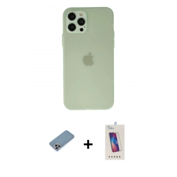 MARSİLYAN™- iPhone 12 Pro Max Kılıf Atlas Minimal Prime - Siyah Joko 5D Cam + Shine Kamera Lens Koruma Cam - GI