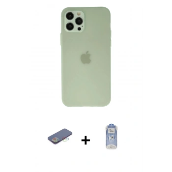 MARSİLYAN™- iPhone 12 Pro Max Kılıf Atlas Minimal Prime - Siyah Joko Magic 5D Cam + Renkli Kamera Lens Koruma Cam - MI
