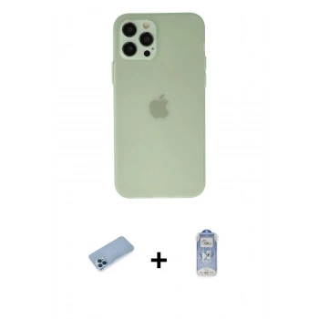 MARSİLYAN™- iPhone 12 Pro Max Kılıf Atlas Minimal Prime - Siyah Joko Magic 5D Cam + Shine Kamera Lens Koruma Cam - MI