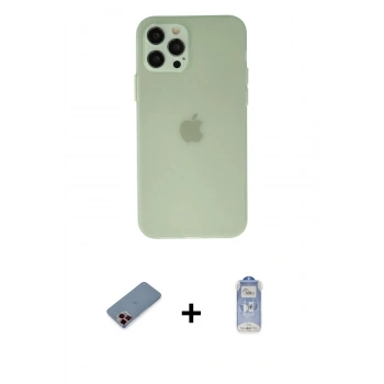 MARSİLYAN™- iPhone 12 Pro Max Kılıf Atlas Minimal Prime - Siyah Joko Magic 5D Cam + Metal Kamera Lens Koruma Cam - KI