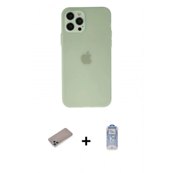 MARSİLYAN™- iPhone 12 Pro Max Kılıf Atlas Minimal Prime - Siyah Joko Magic 5D Cam + Shine Kamera Lens Koruma Cam - SABE