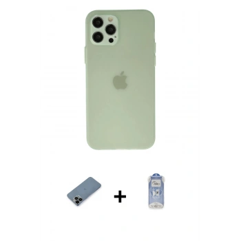 MARSİLYAN™- iPhone 12 Pro Max Kılıf Atlas Minimal Prime - Siyah Joko Magic 5D Cam + Shine Kamera Lens Koruma Cam - SH