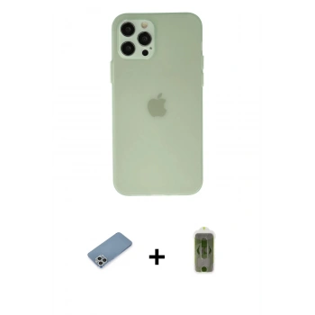MARSİLYAN™- iPhone 12 Pro Max Kılıf Atlas Minimal Prime - Siyah Joko Magic 5D Hayalet Cam + Shine Kamera Lens Koruma Cam - GS
