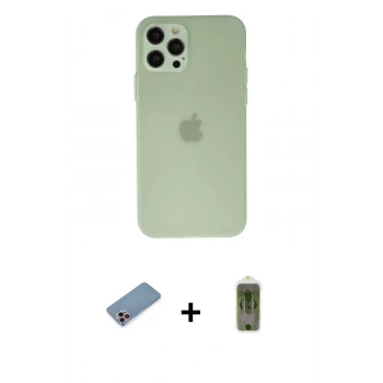 MARSİLYAN™- iPhone 12 Pro Max Kılıf Atlas Minimal Prime - Siyah Joko Magic 5D Hayalet Cam + Shine Kamera Lens Koruma Cam - PE