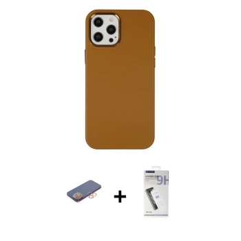 MARSİLYAN™- iPhone 12 Pro Max Kılıf Çekirdek Çizgi - Şeffaf Uv Polymer Nano Ekran Koruyucu + Renkli Kamera Lens Koruma Cam - TU