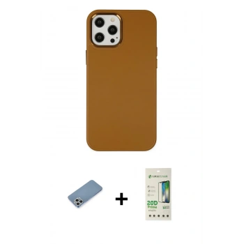 MARSİLYAN™- iPhone 12 Pro Max Kılıf Çekirdek Çizgi - Siyah 20D Premium Cam Ekran Koruyucu + Shine Kamera Lens Koruma Cam - GS
