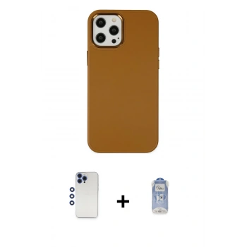 MARSİLYAN™- iPhone 12 Pro Max Kılıf Çekirdek Çizgi - Siyah Joko Magic 5D Cam + Shine Kamera Lens - LT