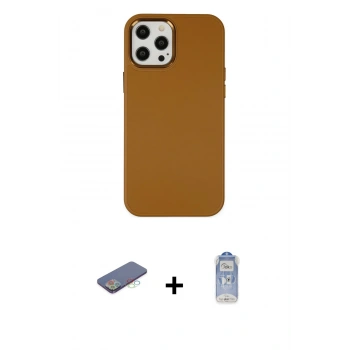 MARSİLYAN™- iPhone 12 Pro Max Kılıf Çekirdek Çizgi - Siyah Joko Magic 5D Cam + Renkli Kamera Lens Koruma Cam - MI