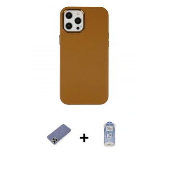 MARSİLYAN™- iPhone 12 Pro Max Kılıf Çekirdek Çizgi - Siyah Joko Magic 5D Cam + Metal Kamera Lens Koruma Cam - GD