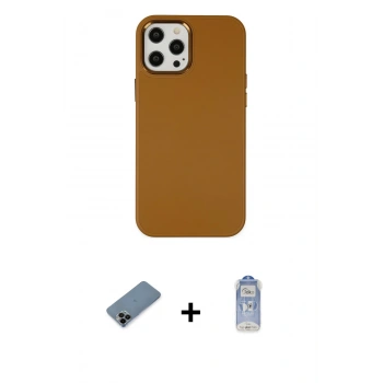 MARSİLYAN™- iPhone 12 Pro Max Kılıf Çekirdek Çizgi - Siyah Joko Magic 5D Cam + Shine Kamera Lens Koruma Cam - SH