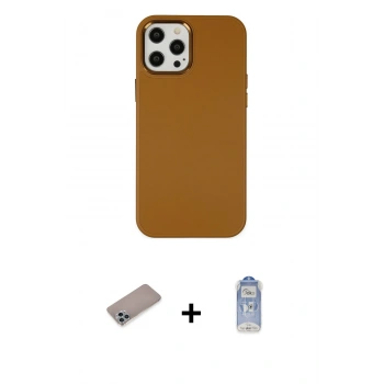 MARSİLYAN™- iPhone 12 Pro Max Kılıf Çekirdek Çizgi - Siyah Joko Magic 5D Cam + Shine Kamera Lens Koruma Cam - SABE
