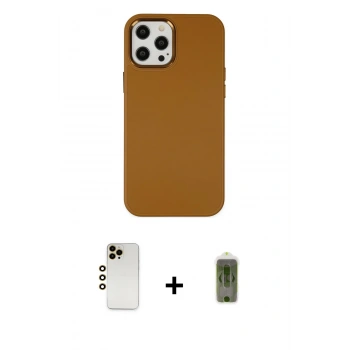 MARSİLYAN™- iPhone 12 Pro Max Kılıf Çekirdek Çizgi - Siyah Joko Magic 5D Hayalet Cam + Shine Kamera Lens - GD