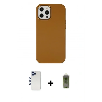 MARSİLYAN™- iPhone 12 Pro Max Kılıf Çekirdek Çizgi - Siyah Joko Magic 5D Hayalet Cam + Shine Kamera Lens - LT
