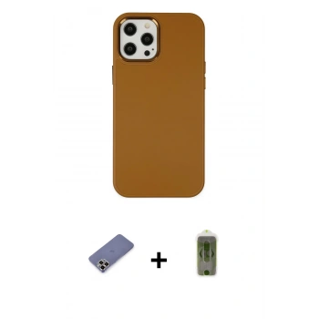 MARSİLYAN™- iPhone 12 Pro Max Kılıf Çekirdek Çizgi - Siyah Joko Magic 5D Hayalet Cam + Metal Kamera Lens Koruma Cam - GD