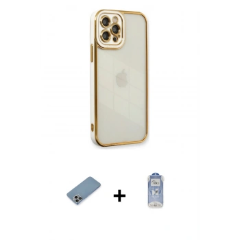 MARSİLYAN™- iPhone 12 Pro Max Kılıf Çekirdek Klasik Serisi - Siyah Joko Magic 5D Cam + Shine Kamera Lens Koruma Cam - GI