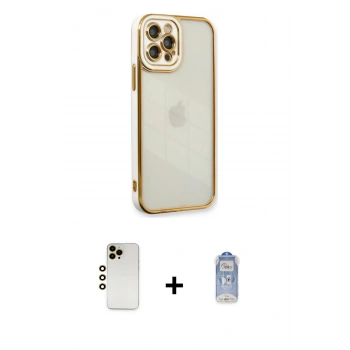 MARSİLYAN™- iPhone 12 Pro Max Kılıf Çekirdek Klasik Serisi - Siyah Joko Magic 5D Cam + Shine Kamera Lens - GD