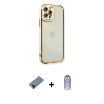 MARSİLYAN™- iPhone 12 Pro Max Kılıf Çekirdek Klasik Serisi - Siyah Joko Magic 5D Cam + Metal Kamera Lens Koruma Cam - KI