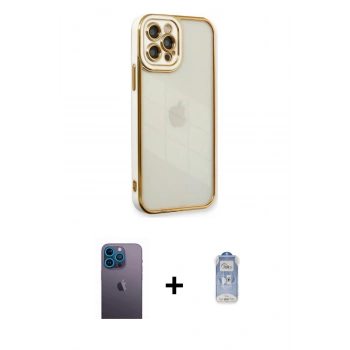 MARSİLYAN™- iPhone 12 Pro Max Kılıf Çekirdek Klasik Serisi - Siyah Joko Magic 5D Cam + Neon Fosforlu Kamera Lens - MI