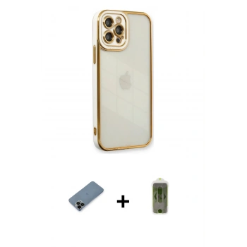 MARSİLYAN™- iPhone 12 Pro Max Kılıf Çekirdek Klasik Serisi - Siyah Joko Magic 5D Hayalet Cam + Shine Kamera Lens Koruma Cam - SH