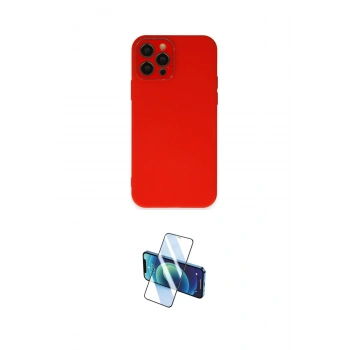 MARSİLYAN™- iPhone 12 Pro Max Kılıf Çekirdek Modern Serisi - Siyah 3D Antistatik Seramik Nano Ekran Koruyucu