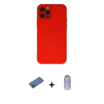 MARSİLYAN™- iPhone 12 Pro Max Kılıf Çekirdek Modern Serisi - Siyah Joko Magic 5D Cam + Shine Kamera Lens Koruma Cam - GD