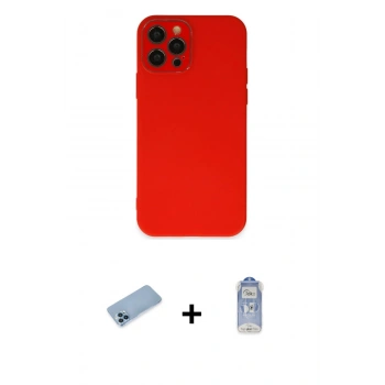 MARSİLYAN™- iPhone 12 Pro Max Kılıf Çekirdek Modern Serisi - Siyah Joko Magic 5D Cam + Shine Kamera Lens Koruma Cam - MI