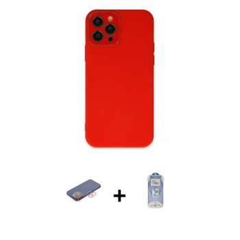 MARSİLYAN™- iPhone 12 Pro Max Kılıf Çekirdek Modern Serisi - Siyah Joko Magic 5D Cam + Renkli Kamera Lens Koruma Cam - TU