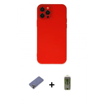 MARSİLYAN™- iPhone 12 Pro Max Kılıf Çekirdek Modern Serisi - Siyah Joko Magic 5D Hayalet Cam + Metal Kamera Lens Koruma Cam - GD