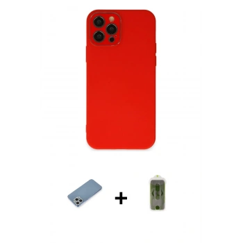 MARSİLYAN™- iPhone 12 Pro Max Kılıf Çekirdek Modern Serisi - Siyah Joko Magic 5D Hayalet Cam + Shine Kamera Lens Koruma Cam - GS