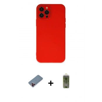 MARSİLYAN™- iPhone 12 Pro Max Kılıf Çekirdek Modern Serisi - Siyah Joko Magic 5D Hayalet Cam + Metal Kamera Lens Koruma Cam - KI