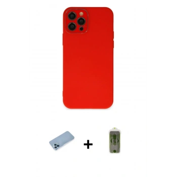 MARSİLYAN™- iPhone 12 Pro Max Kılıf Çekirdek Modern Serisi - Siyah Joko Magic 5D Hayalet Cam + Shine Kamera Lens Koruma Cam - MI