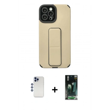 MARSİLYAN™- iPhone 12 Pro Max Kılıf Çekirdek Yansıma - Şeffaf 360 Full Body Arka Koruyucu + Shine Kamera Lens - LT