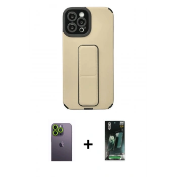 MARSİLYAN™- iPhone 12 Pro Max Kılıf Çekirdek Yansıma - Şeffaf 360 Full Body Arka Koruyucu + Neon Fosforlu Kamera Lens - YL
