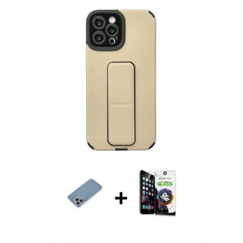 MARSİLYAN™- iPhone 12 Pro Max Kılıf Çekirdek Yansıma - Şeffaf Temperli Cam Ekran Koruyucu + Shine Kamera Lens Koruma Cam - GI