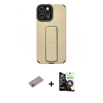 MARSİLYAN™- iPhone 12 Pro Max Kılıf Çekirdek Yansıma - Şeffaf Temperli Cam Ekran Koruyucu + Shine Kamera Lens Koruma Cam - SABE