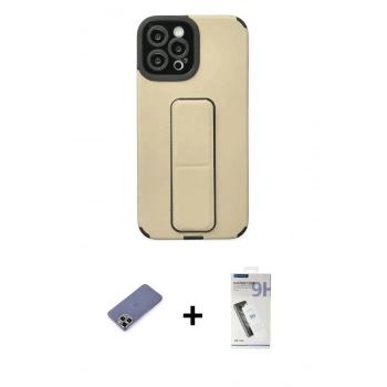 MARSİLYAN™- iPhone 12 Pro Max Kılıf Çekirdek Yansıma - Şeffaf Uv Polymer Nano Ekran Koruyucu + Metal Kamera Lens Koruma Cam - GD