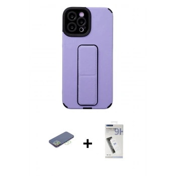 MARSİLYAN™- iPhone 12 Pro Max Kılıf Çekirdek Yansıma - Şeffaf Uv Polymer Nano Ekran Koruyucu + Renkli Kamera Lens Koruma Cam - YL