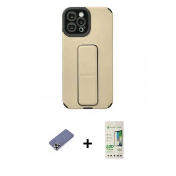 MARSİLYAN™- iPhone 12 Pro Max Kılıf Çekirdek Yansıma - Siyah 20D Premium Cam Ekran Koruyucu + Metal Kamera Lens Koruma Cam - GD