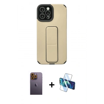 MARSİLYAN™- iPhone 12 Pro Max Kılıf Çekirdek Yansıma - Siyah 3D Antistatik Seramik Nano Ekran Koruyucu + Neon Fosforlu Kamera Lens - SI
