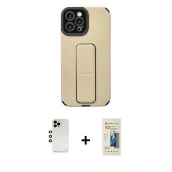 MARSİLYAN™- iPhone 12 Pro Max Kılıf Çekirdek Yansıma - Siyah 6D Mat Seramik Hayalet Nano Ekran Koruyucu + Shine Kamera Lens - GD