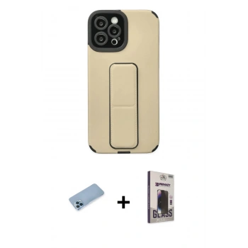 MARSİLYAN™- iPhone 12 Pro Max Kılıf Çekirdek Yansıma - Siyah Bilvis Hayalet Cam Ekran Koruyucu + Shine Kamera Lens Koruma Cam - MI