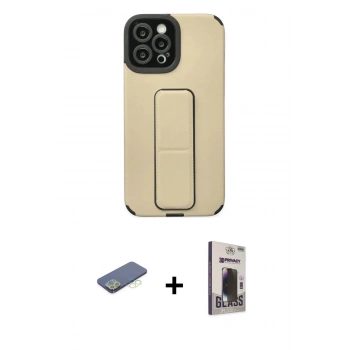MARSİLYAN™- iPhone 12 Pro Max Kılıf Çekirdek Yansıma - Siyah Bilvis Hayalet Cam Ekran Koruyucu + Renkli Kamera Lens Koruma Cam - YL
