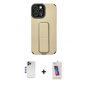 MARSİLYAN™- iPhone 12 Pro Max Kılıf Çekirdek Yansıma - Siyah Joko 5D Cam + Shine Kamera Lens - LT