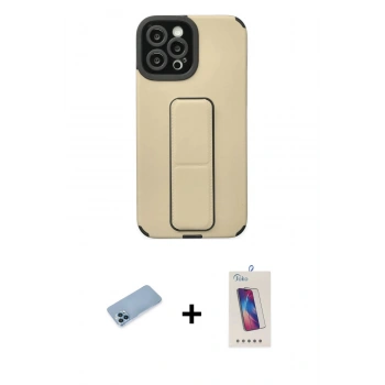 MARSİLYAN™- iPhone 12 Pro Max Kılıf Çekirdek Yansıma - Siyah Joko 5D Cam + Shine Kamera Lens Koruma Cam - MI
