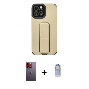 MARSİLYAN™- iPhone 12 Pro Max Kılıf Çekirdek Yansıma - Siyah Joko Magic 5D Cam + Neon Fosforlu Kamera Lens - TU