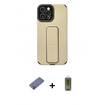 MARSİLYAN™- iPhone 12 Pro Max Kılıf Çekirdek Yansıma - Siyah Joko Magic 5D Hayalet Cam + Metal Kamera Lens Koruma Cam - GD