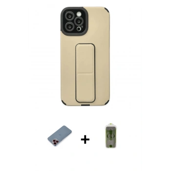 MARSİLYAN™- iPhone 12 Pro Max Kılıf Çekirdek Yansıma - Siyah Joko Magic 5D Hayalet Cam + Metal Kamera Lens Koruma Cam - KI