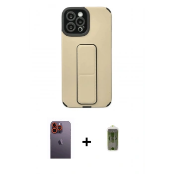 MARSİLYAN™- iPhone 12 Pro Max Kılıf Çekirdek Yansıma - Siyah Joko Magic 5D Hayalet Cam + Neon Fosforlu Kamera Lens - TU