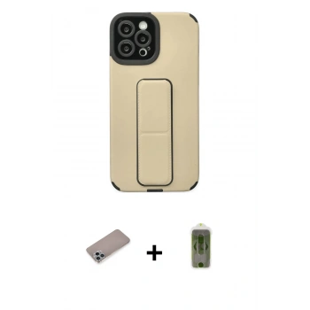 MARSİLYAN™- iPhone 12 Pro Max Kılıf Çekirdek Yansıma - Siyah Joko Magic 5D Hayalet Cam + Shine Kamera Lens Koruma Cam - SABE