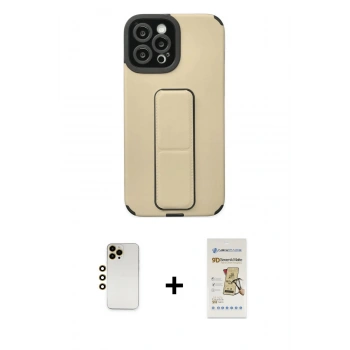 MARSİLYAN™- iPhone 12 Pro Max Kılıf Çekirdek Yansıma - Siyah Mat Seramik Nano Ekran Koruyucu + Shine Kamera Lens - GD